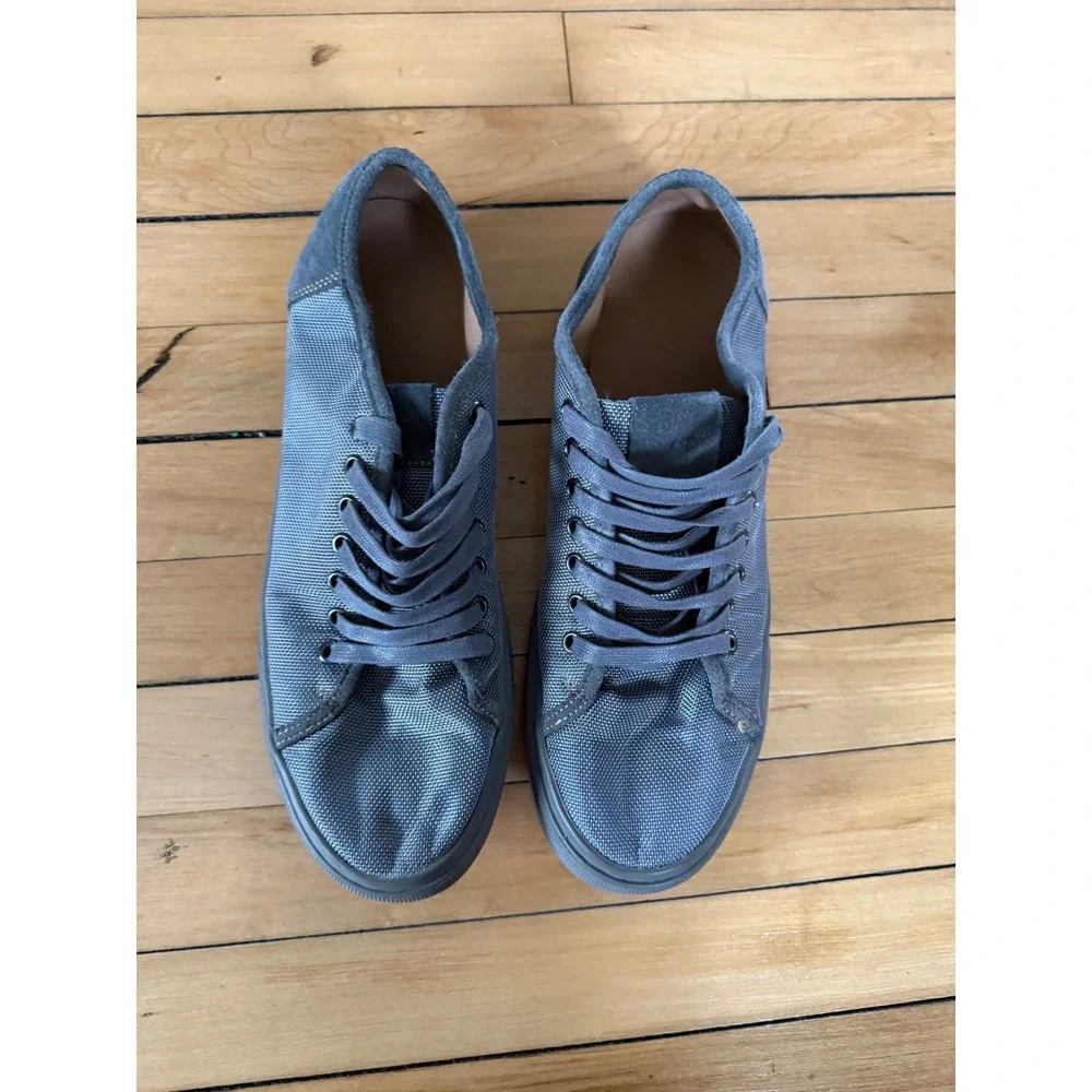 Donald Pliner Dan Mens Shoe Blue Canvas Low Top‎ Comfort Lace Up Sneaker